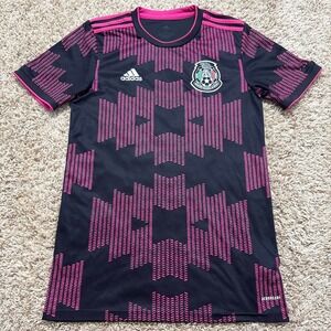Adidas Mexico National Team 2021 Home Jersey Black Pink FT9648 Mens Small